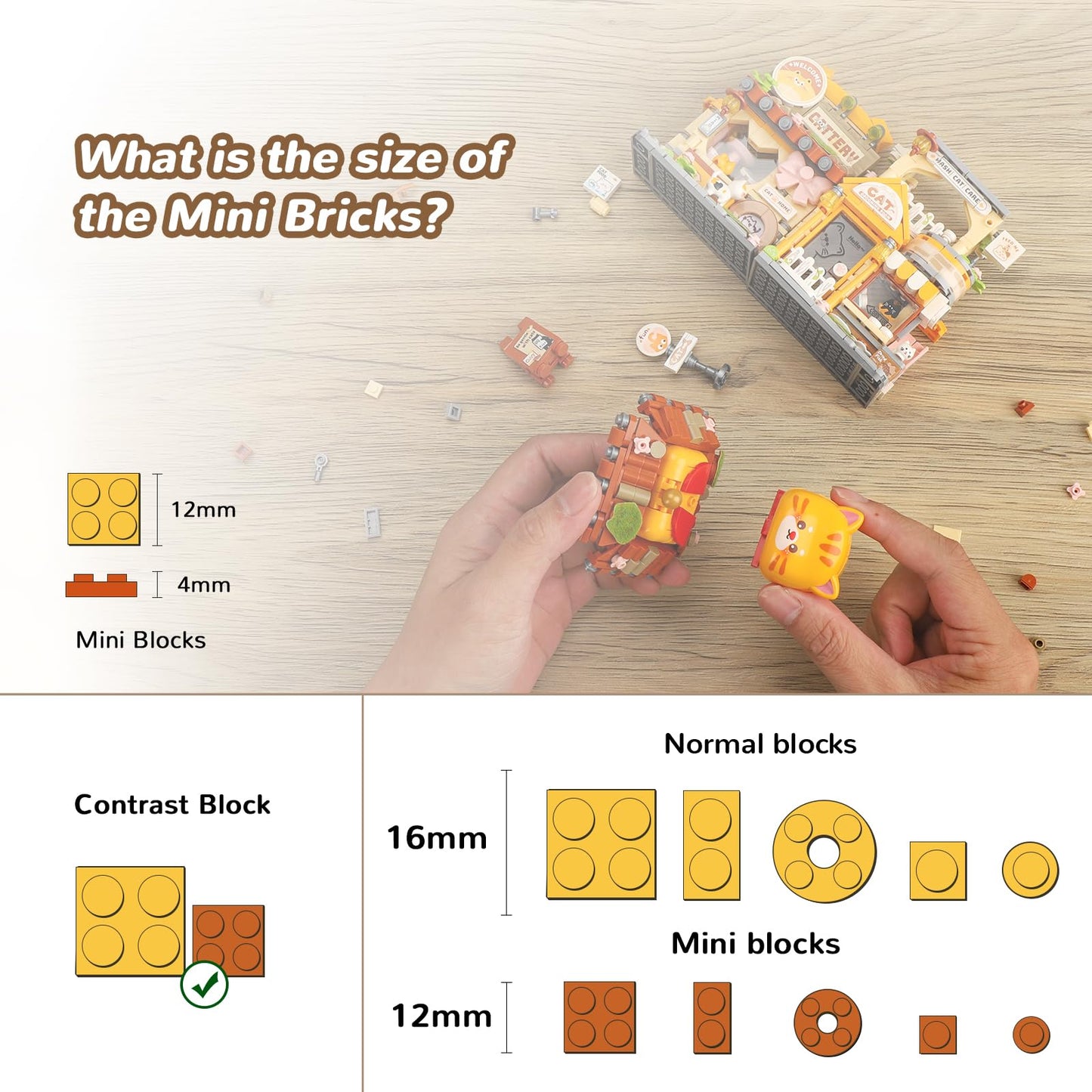 Street View Cute Cat Shop Mini Building Blocks  MOC Creative Building Toys Cute Animals Building Set for Girls 6-12  Simulation Architecture Construction Toy  Gift Idea for Kids mature-themeds (917 PCS)