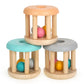 DUCKBOXX XX Montessori Infant Toys, Natural Wood Rolling Rattle Toy for Babies Ages 0m - 2yrs (White Base - 3pcs)
