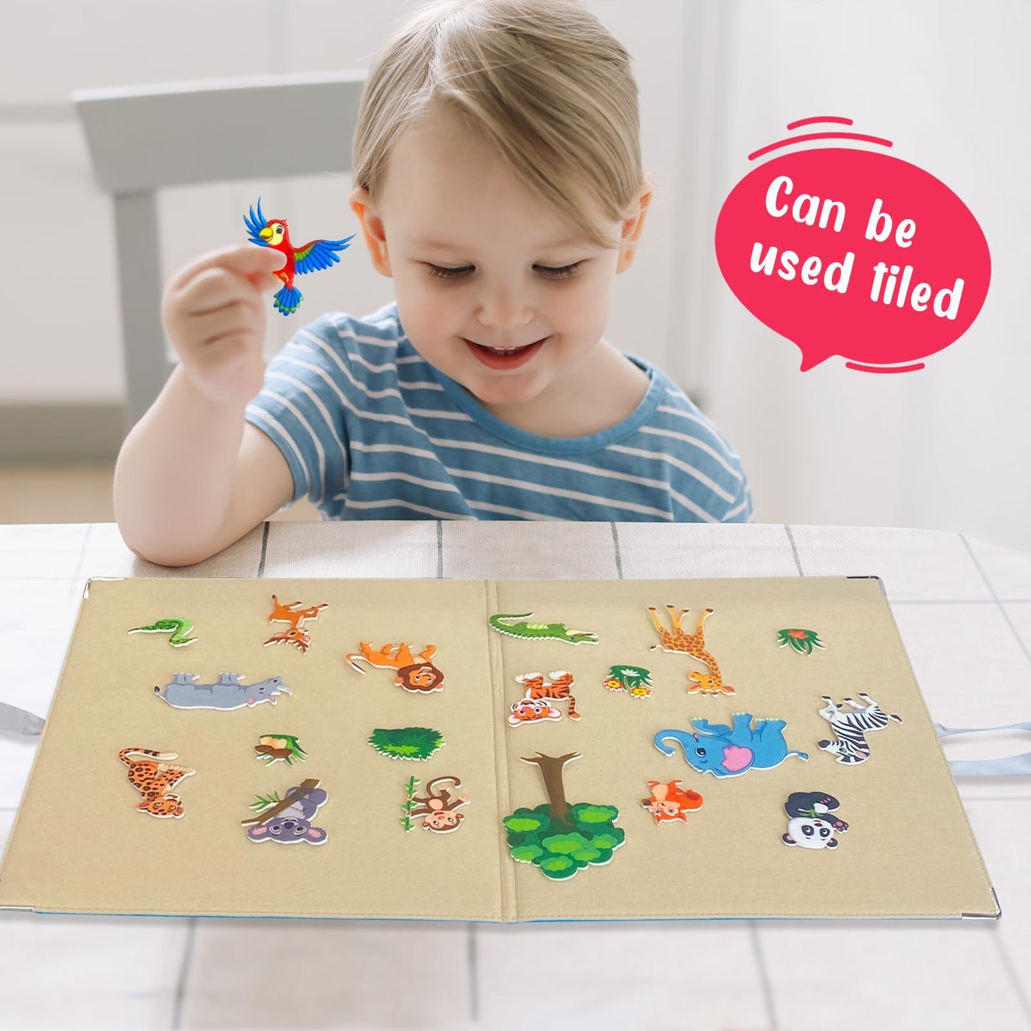 PENGFULL Foldable,Freestanding Felt Flannel Board for Toddlers,26 * 16in,Double-Sided,Learning Board for Preschool Classroom,Mul