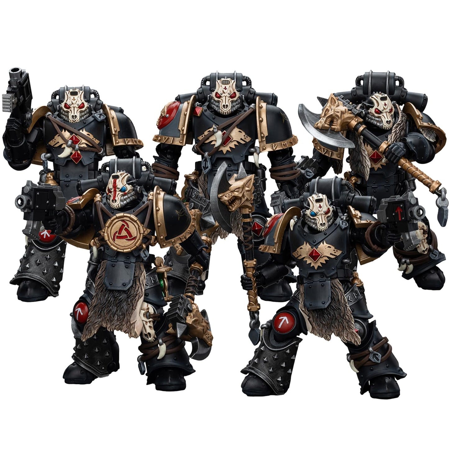 Joytoy Warhammer 40K Space Wolves, 1/18 Space Wolves Deathsworn Pack 5-Person Team Action Figure Collect Model