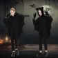 Bat Halloween Costumes For Kids, Bat Costume Kids Halloween Dress-Up Set With Flowing Black Wings, Gloves, And A Pair Of Cute Fu