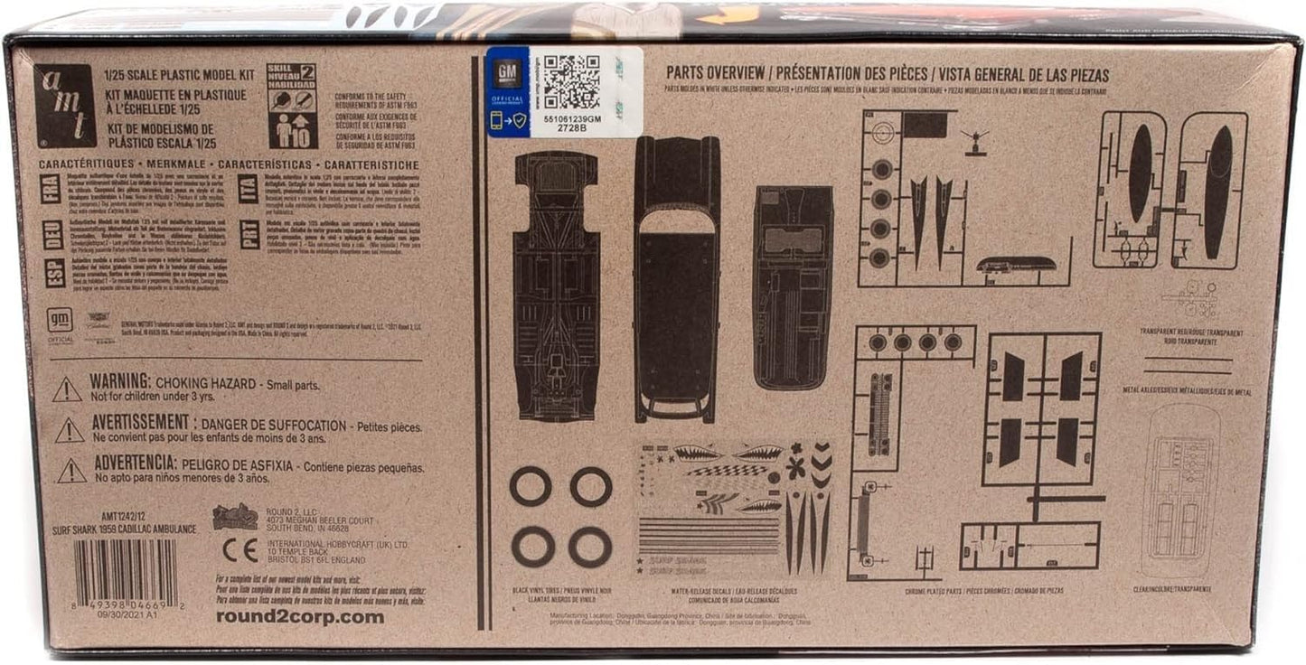 Amt Cadillac Ambulance 1959 1:25 Scale Model Kit, Factory Color