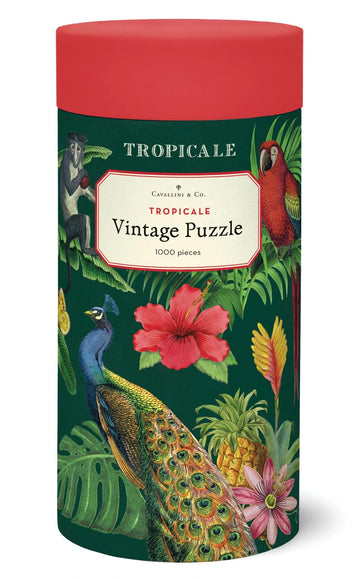 Cavallini 1000 Piece Puzzle, Tropicale - Multi Color Paperboard Jigsaw