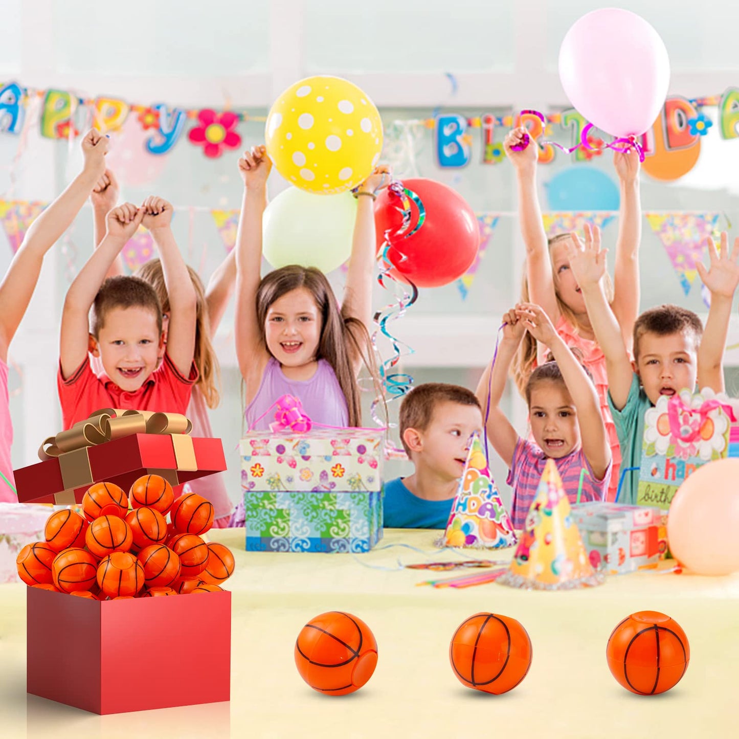 Scione 36Pack Basketball Party Favors For Kids 4-8 8-12 Basketball Sports Fidget Spinner Goodie Bag Stuffers Treasure Box Toys Classroom Prizes Easter Basket Stuffers For Kids Birthday Party Favors