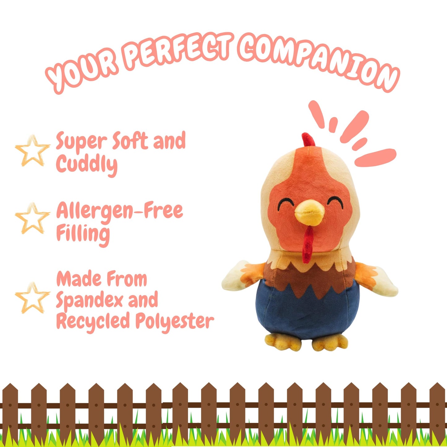 Follow Your Legend Hennifer The Rainbow Chicken Plushie - 8    Chicken Stuffed Animal, Stuffed Chicken, Rainbow Chicken Plush St