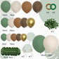 Perpaol 148Pcs Woodland Safari Jungle Wild One Balloon Garland Arch Kit Sage Green And Brown Sand White Balloons With Palm Leave