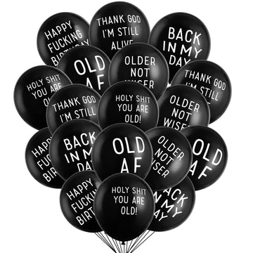 Sunbeauty 18Pcs Abusive Balloons Funny Old Age Birthday Balloons Offensive Balloons Different Phrases For Men'S Birthday Decorat