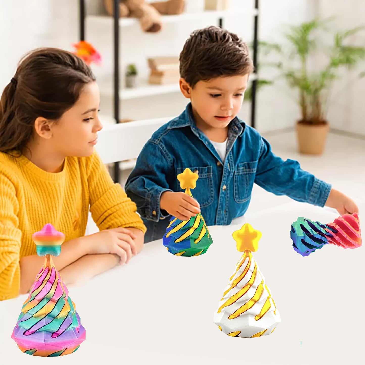 3 Pack Spiral Cone Fidget Toy, Pyramid Passthrough Sculpture, Mini Cones Pass Through Pyramid Fidget Toy For Stress And Anxiety