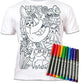 Splat Planet Color-in Sloth Jungle T-Shirt with 10 Non-Toxic Washable Magic Pens - Color in and Wash Out T-Shirt (9-11 Years) Wh