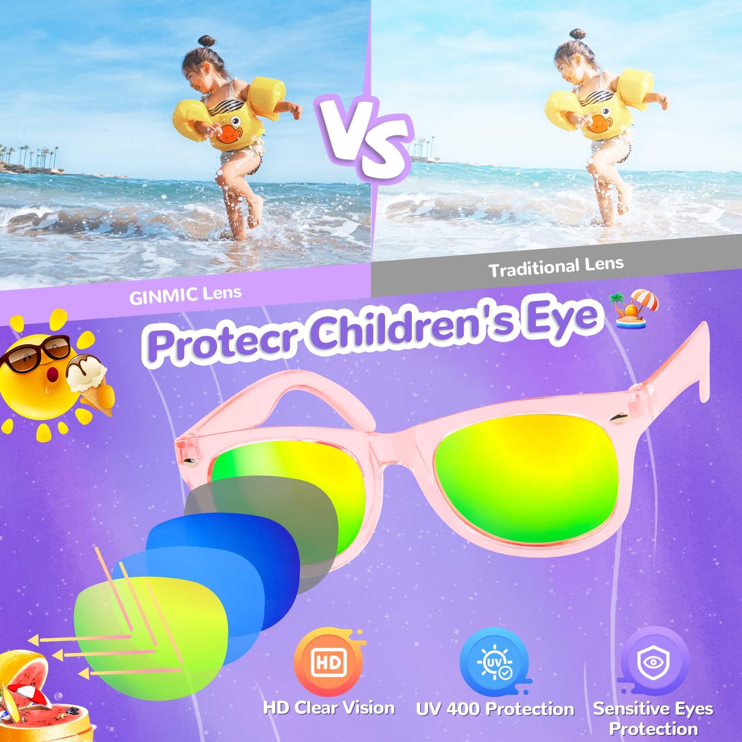 Rugort Kids Sunglasses Bulk Party Favors - 12 Packs Girls Sunglasses For Kids Age 3-8 With Uv 400 Protection, Neon Sunglasses Fo
