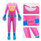 Daisyduds Superhero Costume Jumpsuits With Zipper, Accessories Set Halloween Christmas Outfits For Little Cutie(110Cm/4-5T) Rose