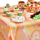 Tiamon 6 Pieces Rainbow Plastic Groovy Tablecloths Retro Hippie Table Covers for Rectangle Table, Disposable Daisy Flower Rainbo