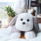 Uoozii 16'' | 3 Pounds Grey & White Dog Weighted Stuffed Animals - Cute Weighted Plush Toy Comfort Big Weighted Throw Pillow Gif