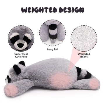 Bekrgwiy Raccoon Plush,23In Raccoon Stuffed Animal Plushie Doll Toy For Kids Boys Girls,Hugging Plushie,Gift For Valentine'S Day