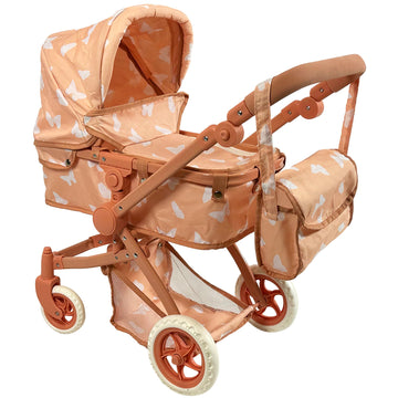 Convertible Combo Baby Doll Stroller For 3 Year Old Girls & Up | Play Toy Baby Stroller For Dolls, Folding Adjustable Bassinet C