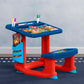Delta Children PAW Patrol Draw and Play Desk – Compact Blue Plastic, Includes 10 Markers & Coloring Book, Model TT87445PW-1121
