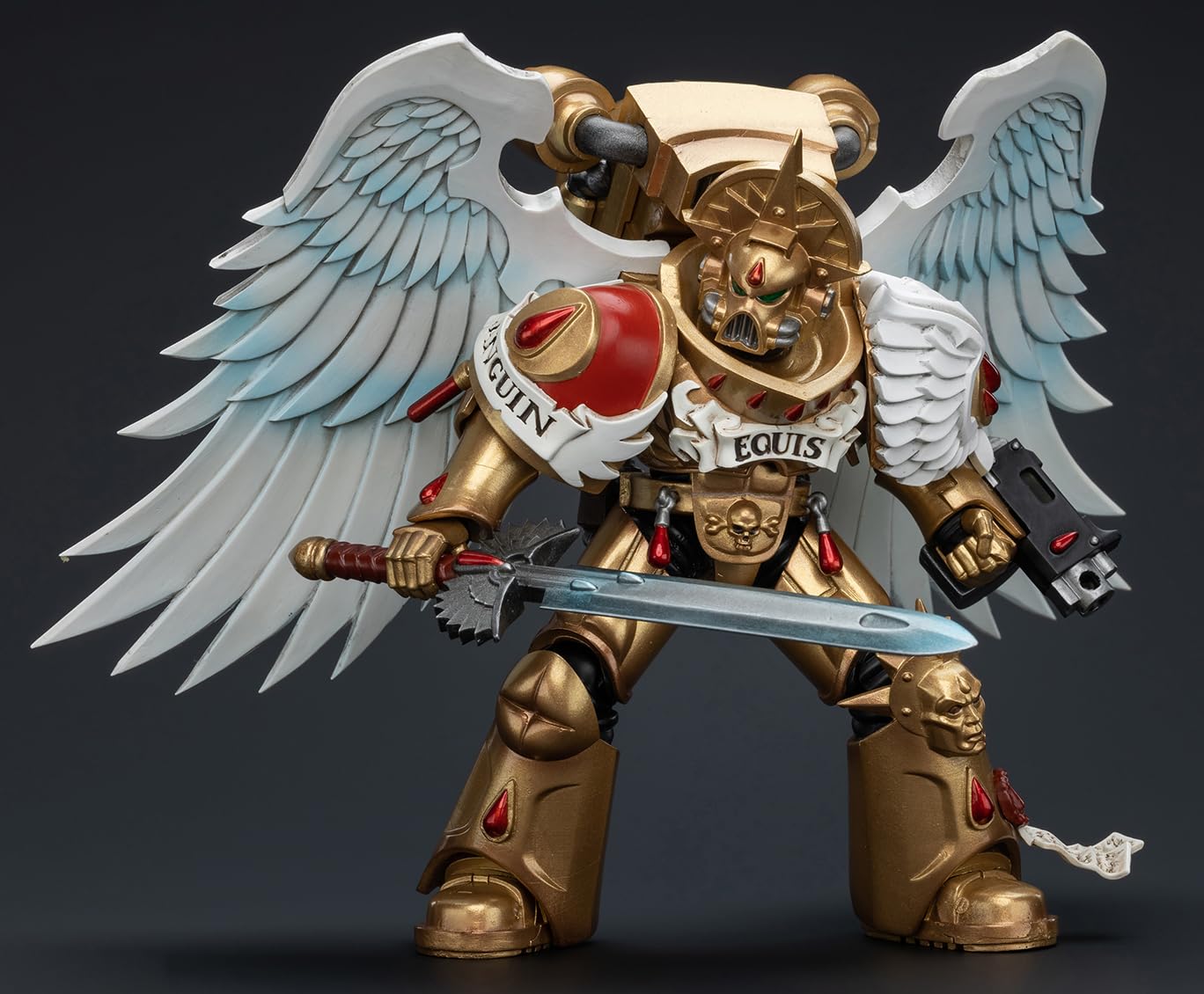 JOYTOY Warhammer 40 000 1/18 Blood Angels Sanguinary Guard with Encarmine decorative replica blade 2 Collection Model Birthday Gift 4.8 Inch JT7066