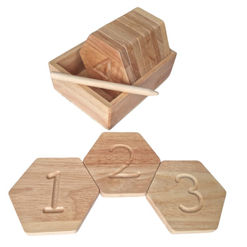 Bambeani Number Tracing | Double Sided Wooden Montessori Math & Counting Toy | Toddler Sensory Play | Tracing Numbers For Preschool