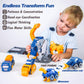 Construction Trucks Toy Dinosaur Vehicles Magnetic Set, 5-in-1 Educational STEM Building Car Kit, Transform to Big Robot, Holida