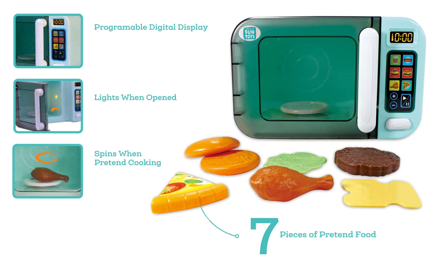 Nothing But Fun Toys My First Microwave Lights & Sounds Playset Designed for Children Ages 3+ Years,Multi