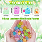 60Pcs Easter Luminous Mini Resin Figurines Miniature Figurines Tiny Small Easter Glow In The Dark Little Bunnies Chicken For Dol