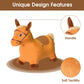 HotMax Brown Inflatable Hopping Horse Toy for Toddlers, Plush Bouncy Ride-On, Ideal Birthday Gift for 18 Months to 4 Years Old