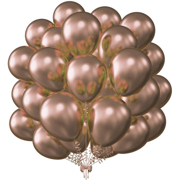 Kalor 12 Inch Metallic Rose Gold Balloons, 50 Pcs Latex Helium Metallic Balloons For Kid'S Birthday Party, Baby Shower, Wedding, Graduate Party Decorations