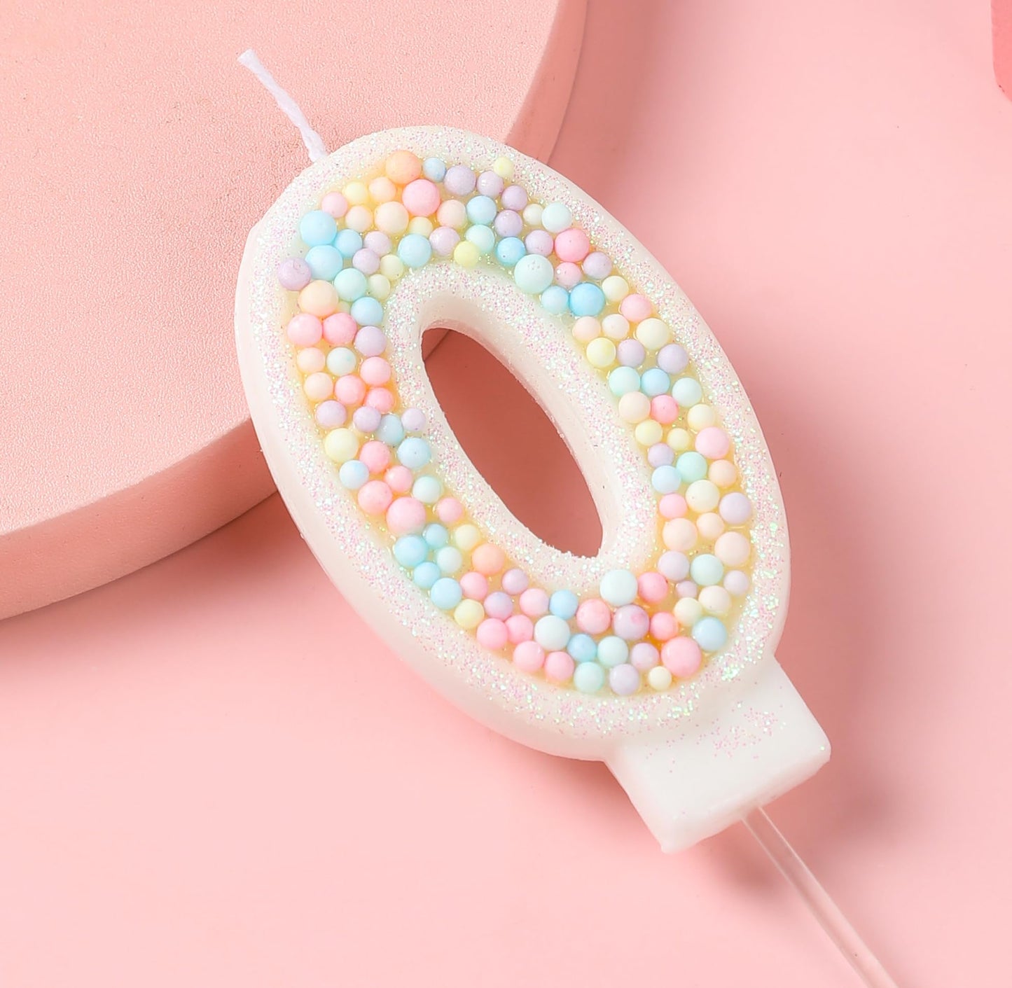 EAKE 10th Birthday Candle - Macaron Glitter Pastel Number 10, Multicolor Wax Decoration for Cake, Ideal for Girls' Birthday & Anniversary Parties