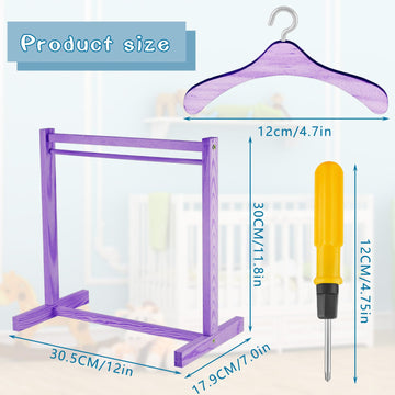 Civaner Doll Garment Rack With Wooden Clothes Hanger For 18 Inch Girl Doll Clothes Mini Hangers Wardrobe Furniture Accessories F