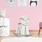 Qaba Kids Plush Ride-On Rocking Horse With Bear Toy, Children Chair With Soft Plush Toy & Fun Realistic Sounds, White
