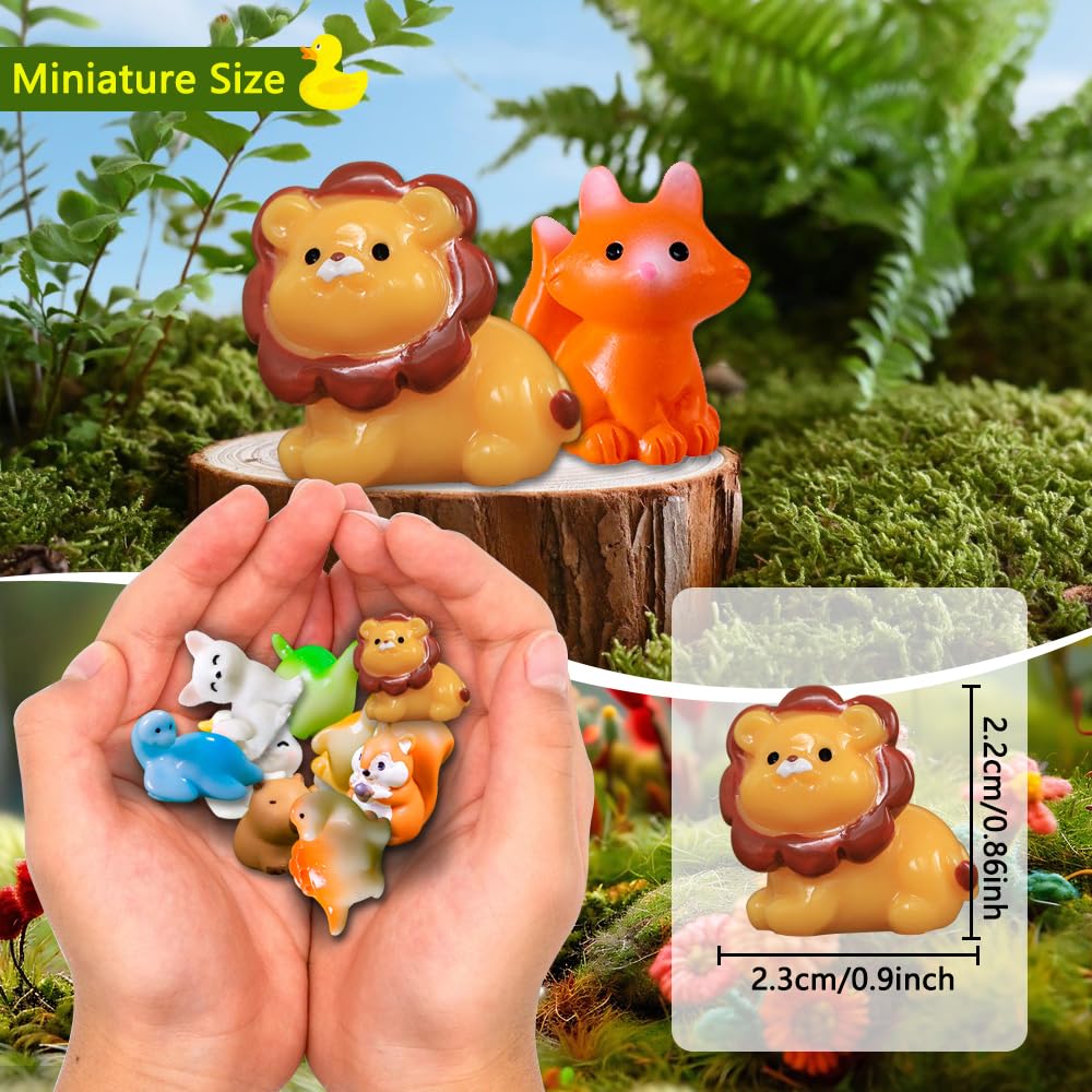 Ysesoai 45Pcs Mini Resin Animal, 45 Styles Tiny Resin Animals Miniature Little Ducks Bulk For Micro Fairy Garden Landscape Accessories Dollhouse Hide Crafts Decor Aquarium Toys