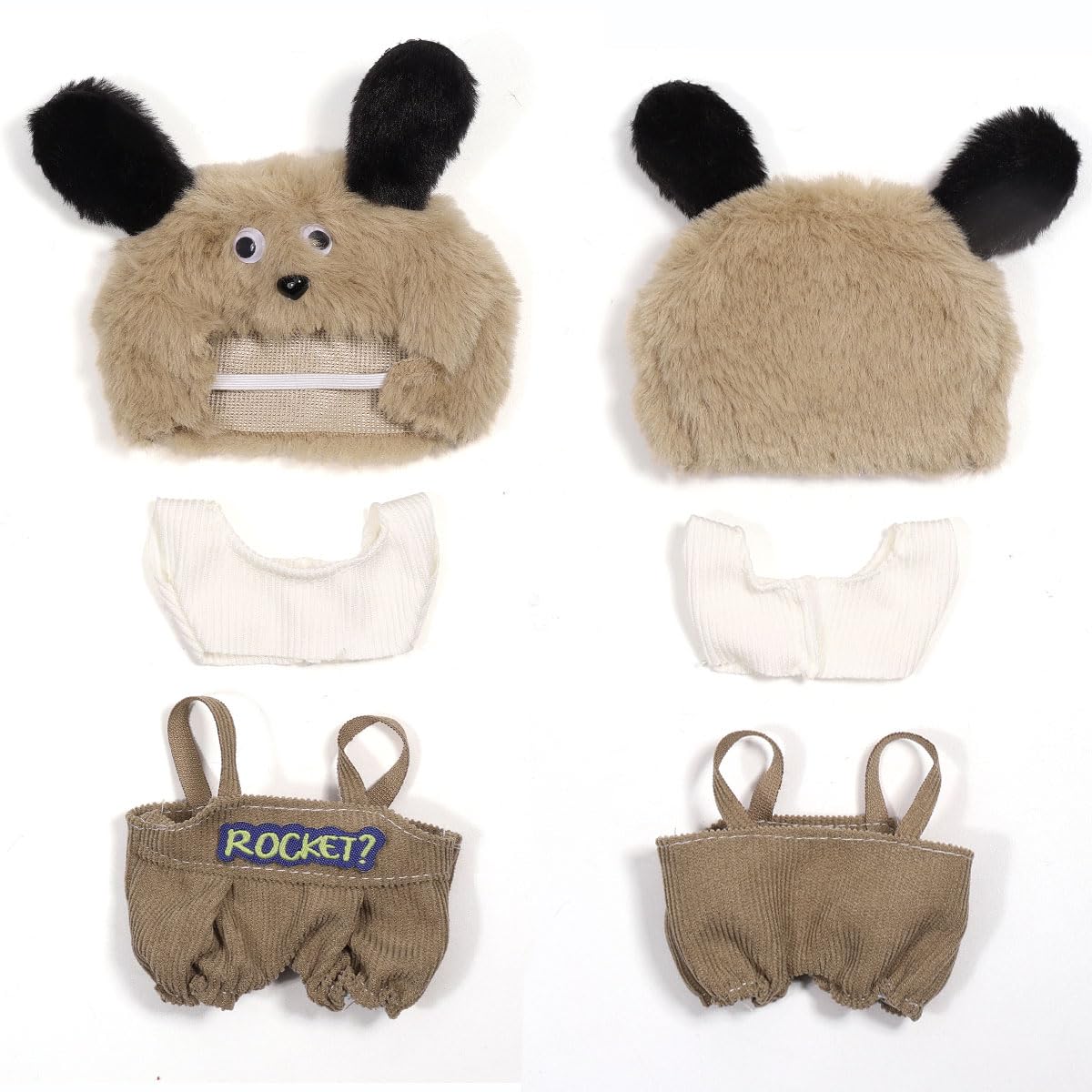 AICase for Labubu Clothes Designer/for Labubu Outfits Bear Clothes Set for 17cm Lububu Doll 3 Piece Set Hat Clothing for LA BUBU  Boys and Girls Stylish Adorable Dolls Clothes Accessories (No Doll)