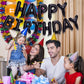 Accevo Black Happy Birthday Balloons Banner For Kids 16 Inch Foil Happy Birthday Sign Banner Letters Balloon 3D Happy Birthday B