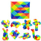 1Pc Snake Fidget Toy Cube Twist Puzzle 36 Wedges, Large Size Rainbow Magic Snake Toy Brain Teaser Stocking Stuffers Party Favors