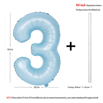 40 In Matte Blue Number Balloons Helium Foil Mylar Balloon Birthday Party Banquet Decoration Digital 3