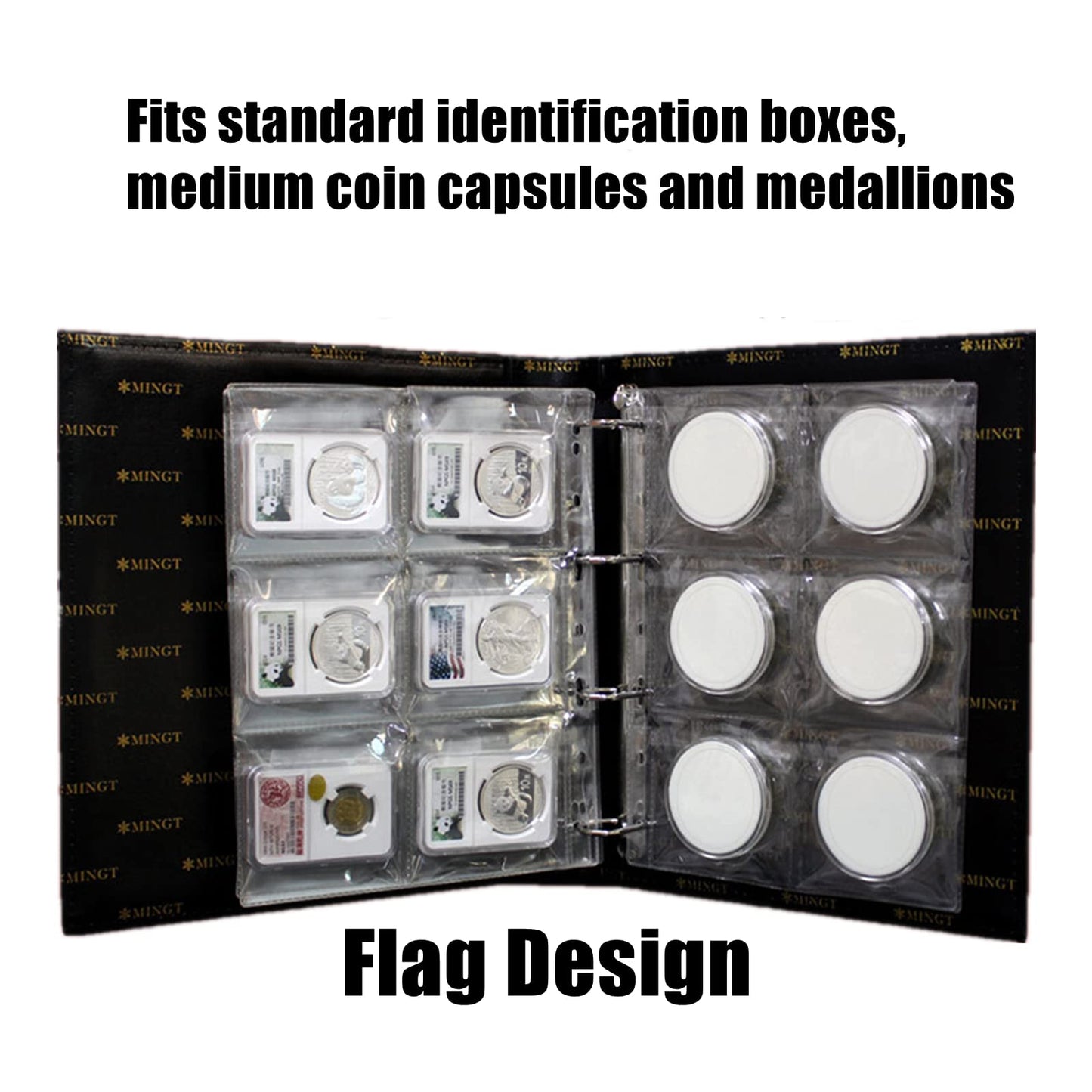 6-Pocket Coin Pages For Collectors, Standard 9-Hole Coin Collection Pages, 10 Sheets Coin Sleeves, Coin Collecting Supplies (6 P
