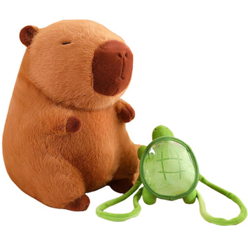 Kaizenjoy 9.8 Inch Capybara Plush Toy With Turtle Backpack, Cute Animal Plush, Cute Doll For Kids, For Girls/Boys, Anxiety Stuff