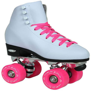 Epic Skates Classic High-Top Quad Roller Skates With Pink Wheels