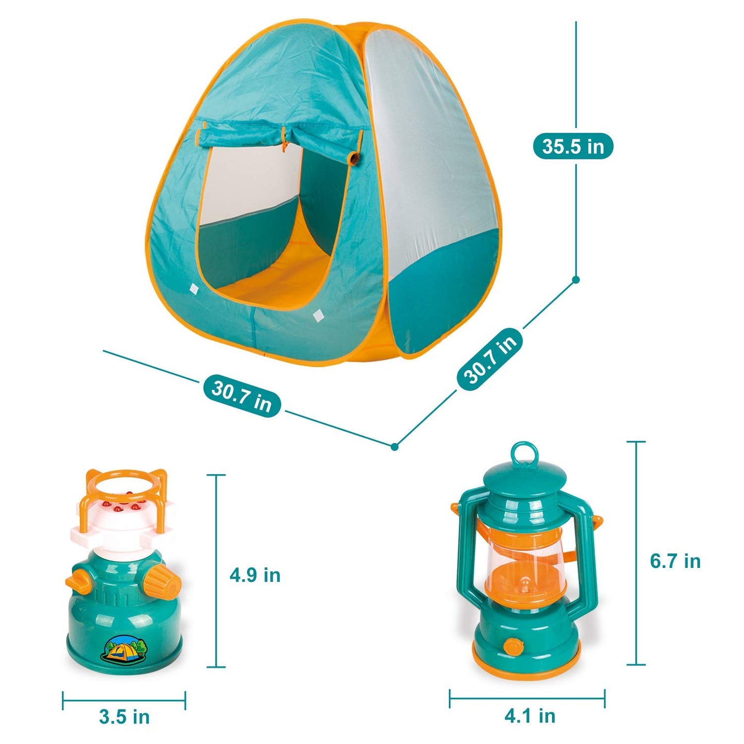 Kids Camping Set with Pop Up Tent - Little Explorers Playhouse Toddler Toys for Boys with Camp Gear for Children Indoor Outdoor