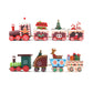 Mvnise 2Pcs Christmas Wooden Train Ornament, Mini Painted Train Decoration Kids Gift Toys, Xmas Table Top Adornment For Christma