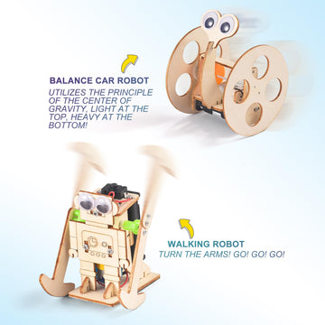 Stem Robots Kits For Kids Ages 5-7 8-10, Wood Building Crafts Kits For Boys 6-8 8-12, 3D Wooden Puzzles Robotics Models, Science