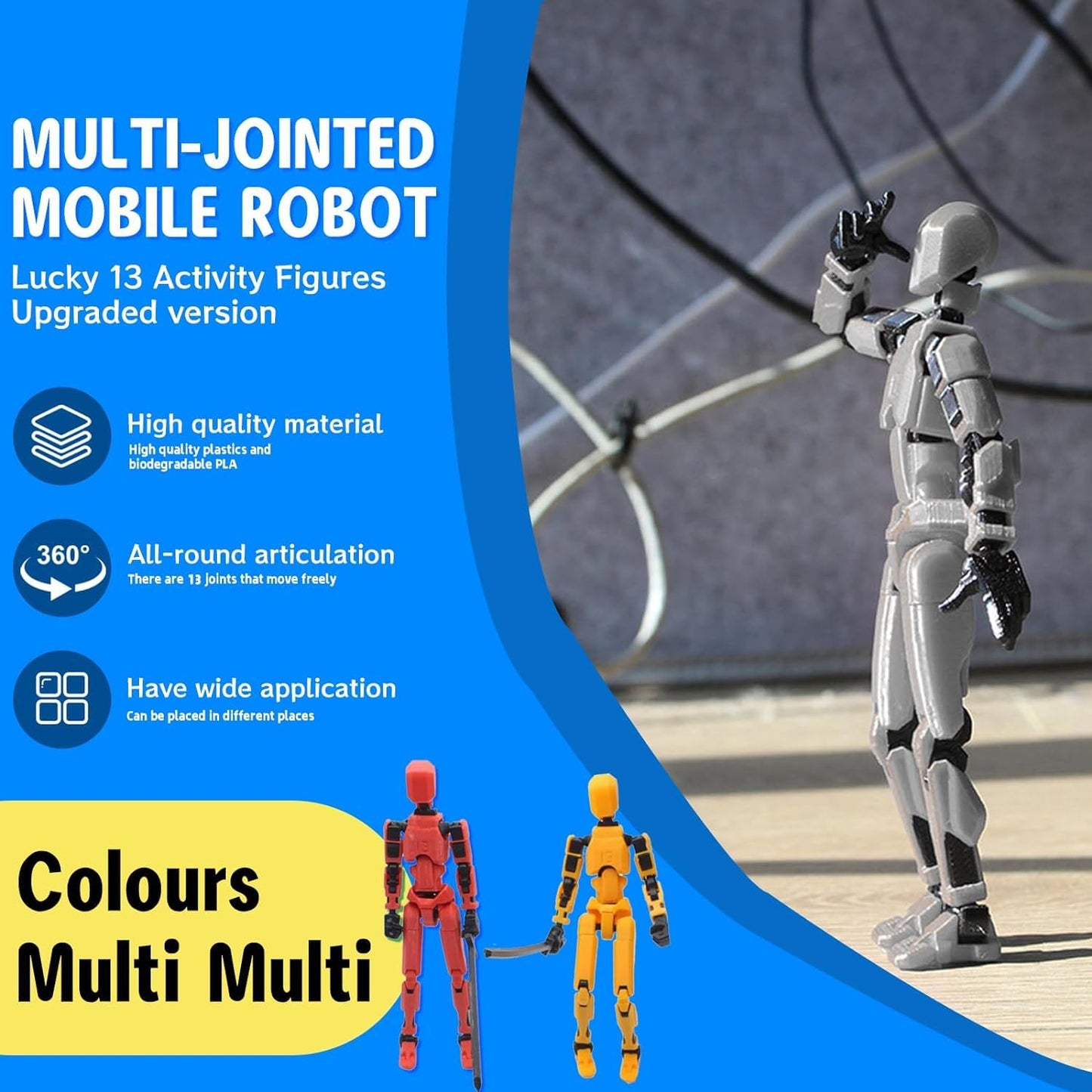 Merryxd Titan 13 Action Figure, Lucky 13 Action Figure T13 Action Figure 3D Printed Multi-Jointed Movable, Nova 13 Action Figure