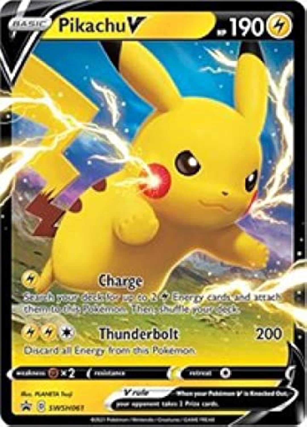 Pokemon decorative replica blade & Shield Promo Ultra Rare Pikachu V SWSH061
