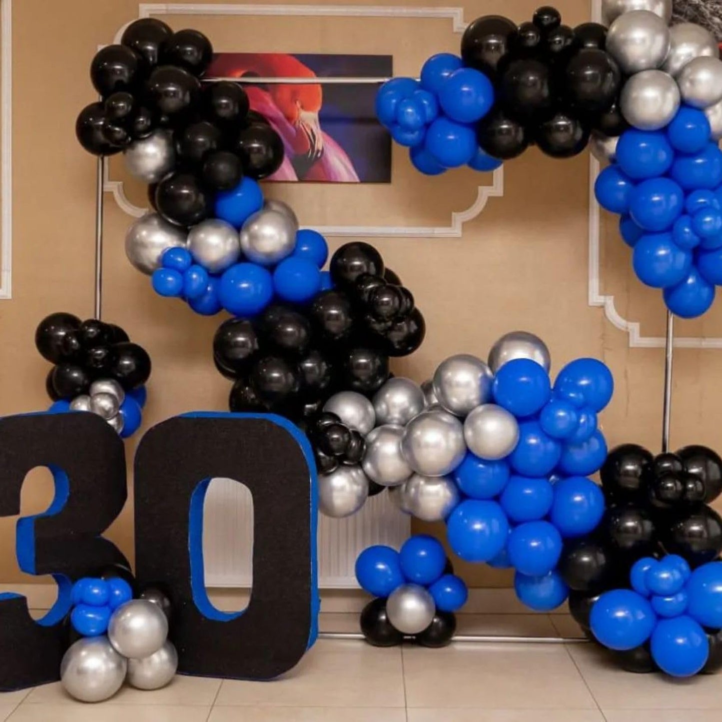 FunHot 35pcs Blue Black Silver Balloons – Dark Blue Latex & Confetti for Boys Birthday, Baby Shower, Wedding, Graduation Party Decorations