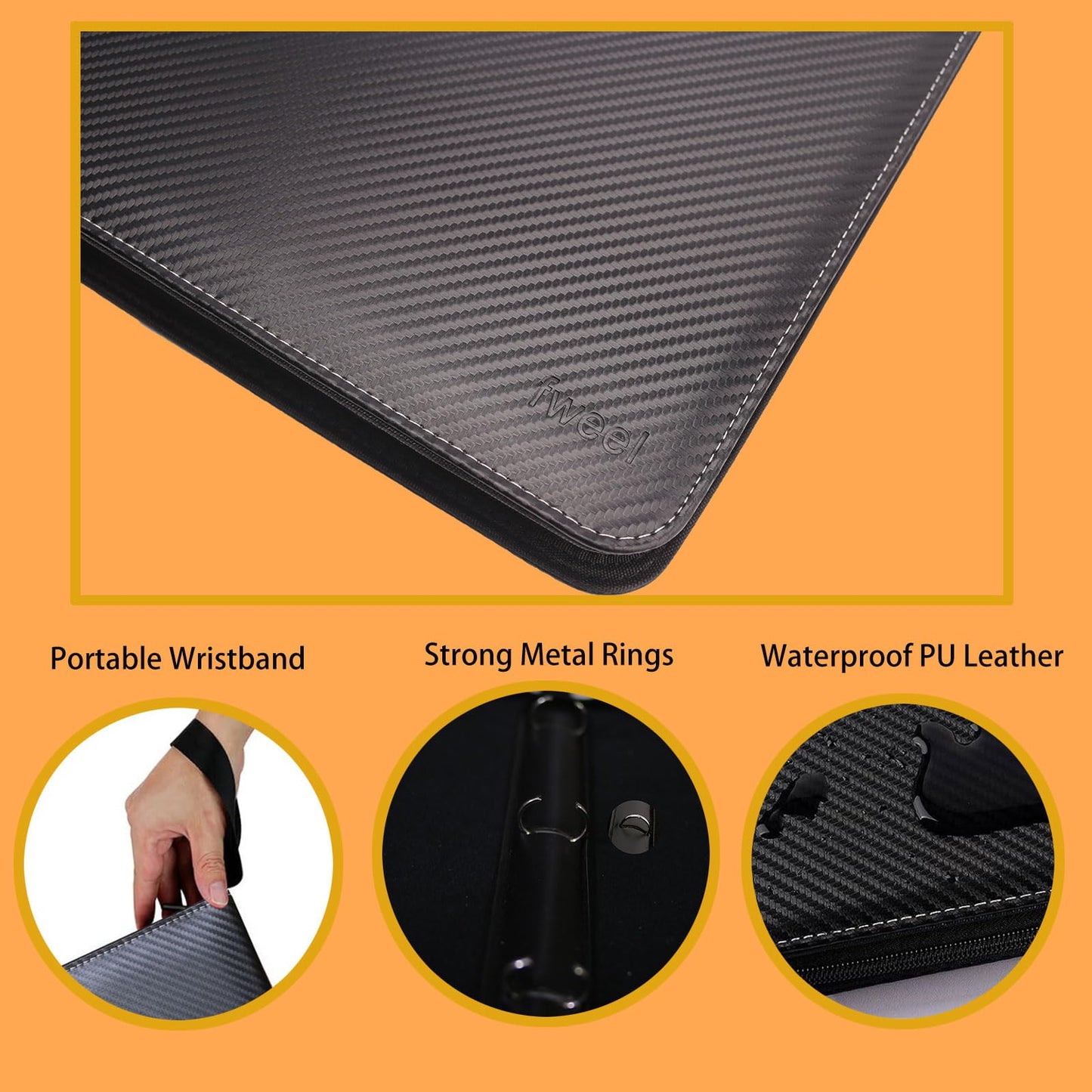 Fweel Trading Card Binder Deluxe enhanced 9-Pocket Album with 900 Pockets  Ideal Card Storage for Boys and Girls  Collection Binder Book Case  Card Enthusiasts(Black)