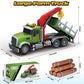 SpringFlower Toy for 3 4 5 6 Year Old Boys, Farm Truck Toy with Farm Trunk,Vehicle Timber Truck Toy with Loading Crane & Lights