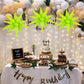 60 Pcs Fruit Green Star Balloons Foil Starburst Balloons Explosion 12 Point Cone Balloons Large For Wedding Anniversary Backdrop