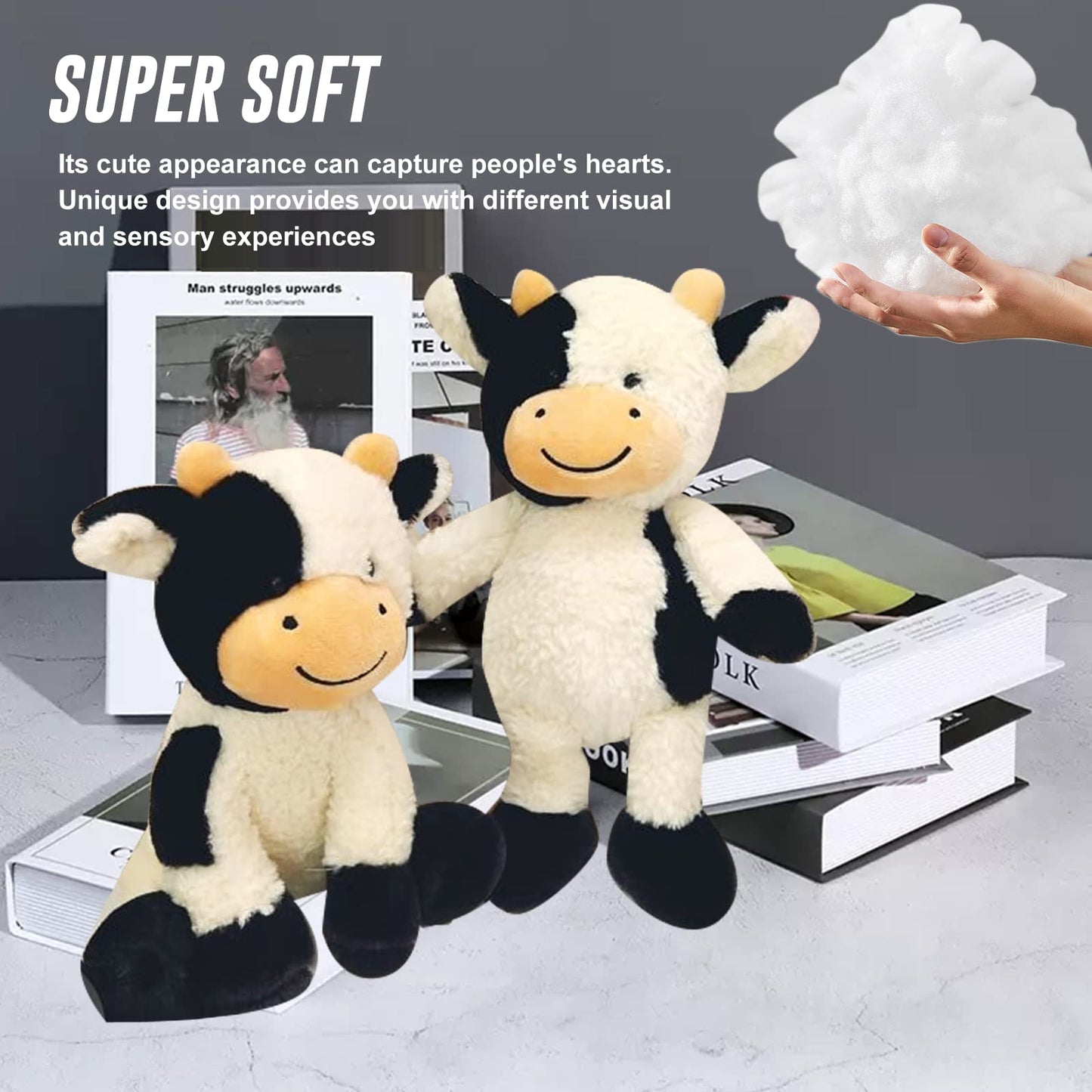 Chelei2019 9' Cow Stuffed Animal Plush Soft Christmas Cow Plushies Toy For Kids,Girls