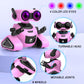 Yerloa Girls Robot Toys with 3D Stickers for 3-5, Baby Easter Toys Remote Control Robot Toy for Kids with Music and 4 Color LED