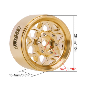 INJORA 1.0 Brass Beadlock Wheel -4.7mm Offset Rim for TRX4M Ascent18 SCX24 FCX24 1/24 1/18 RC Upgrade